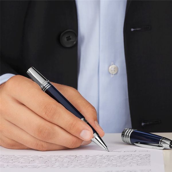 

High Quality JFK black / Dark Blue Roller ball pen with Star school office stationery luxury Writing ball pens for birthday Gift M8