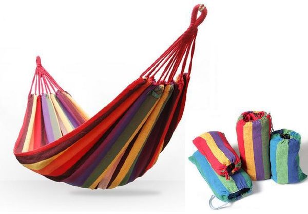 

wholesale- 2017 canvas portable parachute hammock camping survival garden hunting leisure hamac travel double person hamak 2 people