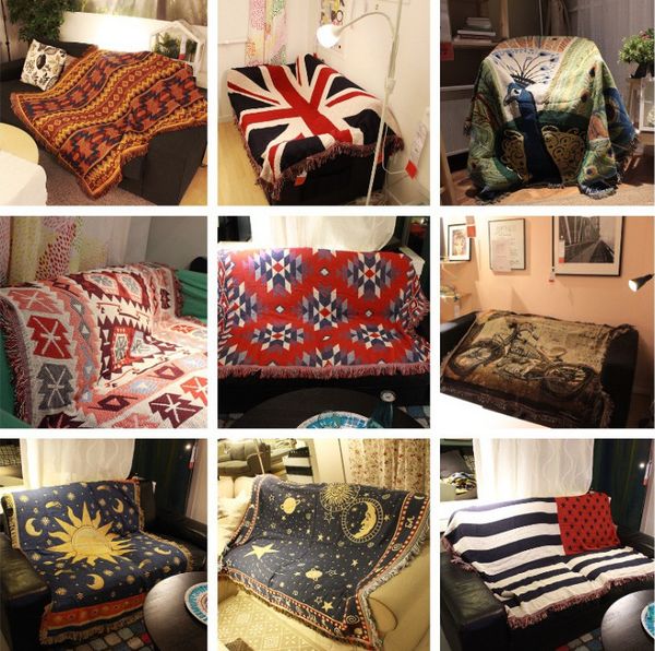 

2.3m*2.5m 15 style, diamond flower, american flag, starry sky, british flag, new geometry, sofa blanket carpet