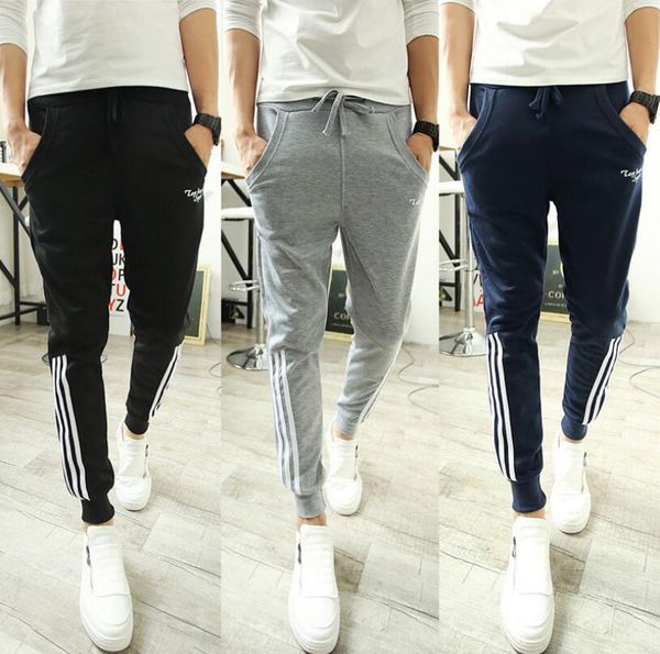

wholesale- mid direct selling new spring men's pants trousers hip hop mens joggers sweatpants casual men full length brand clothing, Black