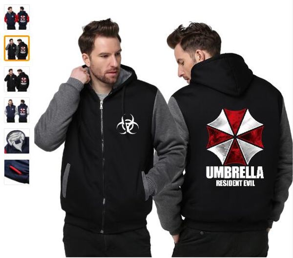 Resident Evil 3D Umbrella Print Men Women Hoodie Zipper Coat Jacket Sweatshirt