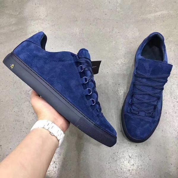 

brand low sneakers shoes suede leather arena trainers women,men party dress,lover design with box 36-46, Black