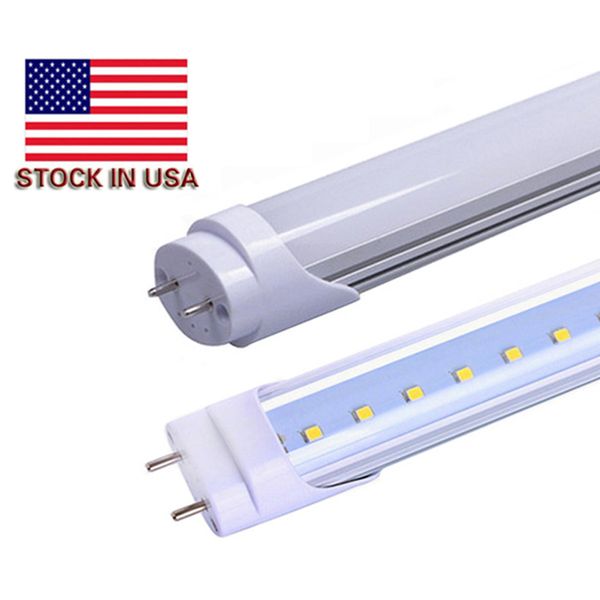 Stock in tubi T8 LED USA + 4 piedi G13 SUPER LIGHT SUPER BIVE 22W 28W LIGHT LED SOSTITUZIONE SOSTITUZIONE REPONDATURA REGOLARE BULBO CREDDO COLORE COLORE 25