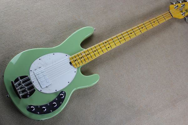 

Green mu ic man ernie ball ting ray 4 tring electric ba guitar with active pickup 9v battery vitage maple fingerboard