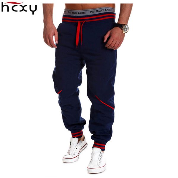 

wholesale-2016 hcxy brand clothing foreign trade casual mens european and american style stretch casual men harem pants stitching trousers, Black