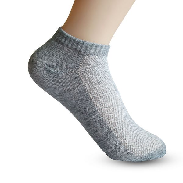 

men socks brand quality polyester casual breathable 3 pure colors socks calcetines mesh short boat socks for men, Black