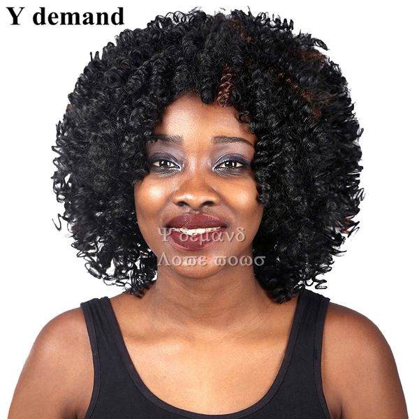 

charming short afro kinky curly wig in stock bob heat resistant synthetic curl none lace hair wigs for black women