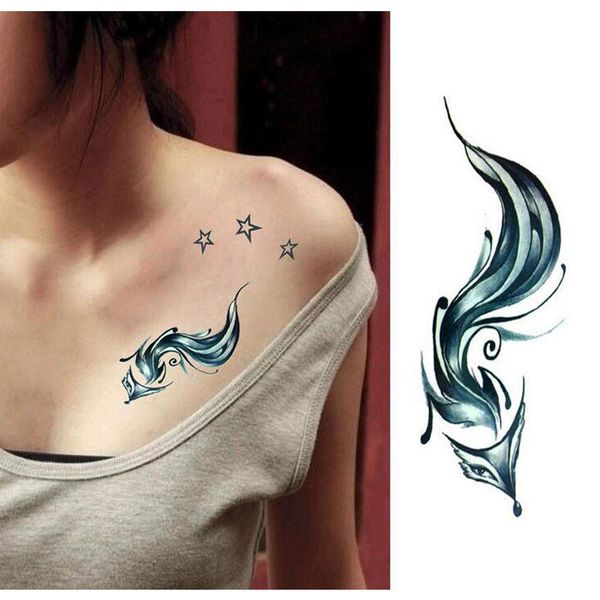 Acheter Renard Conception Flash Autocollants De Tatouage Temporaire Sexy Taille épaule Transfert De Leau Transfert Autocollant De Tatouage