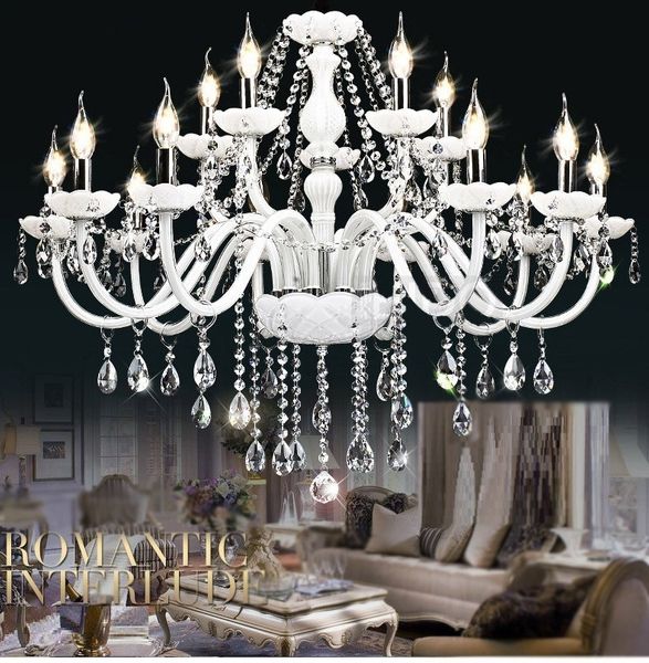 

white modern chandelier crystal light large crystal white chandelier 6/8/10/15/18 lights arm luxury crystal light chandelier