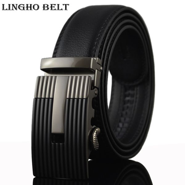 

wholesale- linghobelt 2017 new fashion genuine leather belt male waistband belts for men cowskin solid mens belt metal buckle,kb-94, Black;brown