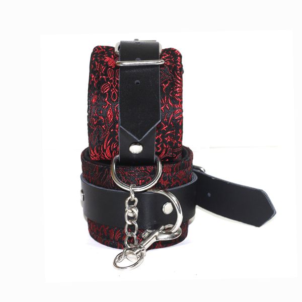 

games wrist chain for fetish eye cloth mask cuffs handcuffs bondage handcuffs couples floral game play toys voarv