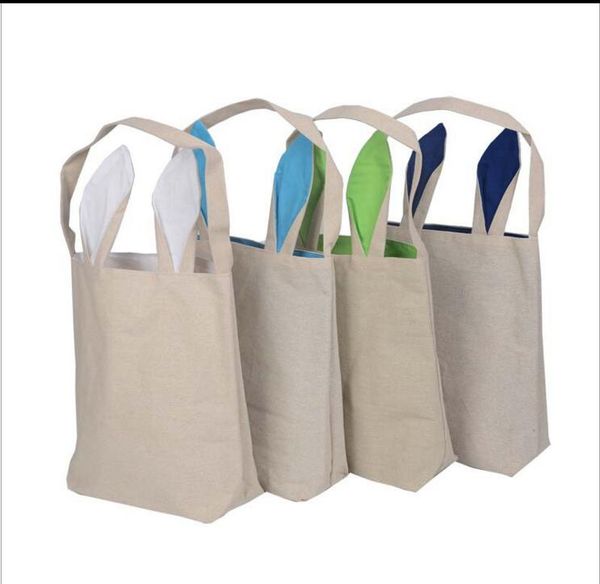 

gift wrap cotton linen easter bunny ears basket bag for easter gift packing easter handbag for child fine 255*305*100mm