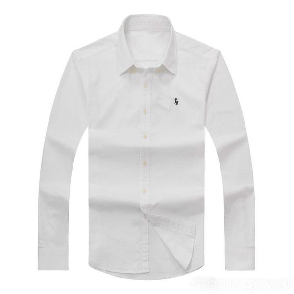 

2018 Wholesale cheap autumn and winter men's long-sleeved Dress shirt pure men's casual POLO shirt Oxford shirt social brand clothing
