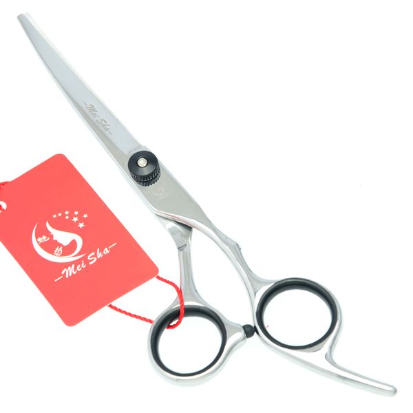 6.0inch Meisha 2017 Profissional Pet Grooming Scissors Scissors Pet Tesoura JP440C Cortando Thinning Curvo Cão Sheards Sharp Edge, Hb0027