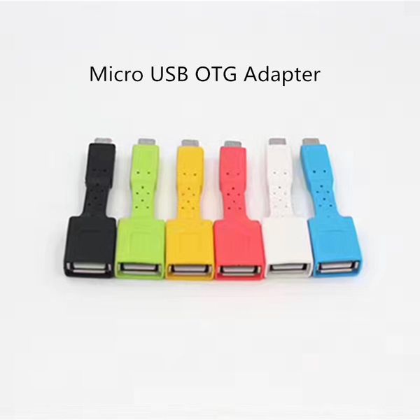 Mini-Micro-USB-OTG-Kabel, bunt, männlich zu weiblich, OTG-Adapter für Samsung, Blackberry, HTC, LG, mit Einzelhandelsverpackung