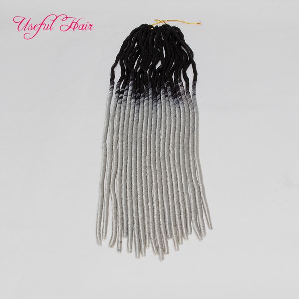 ombre cinza loira ombre mistura extensão cor faux location trança suave em pacotes dreadlocks trança sintética trança de crochet tranças de cabelo marley extensões