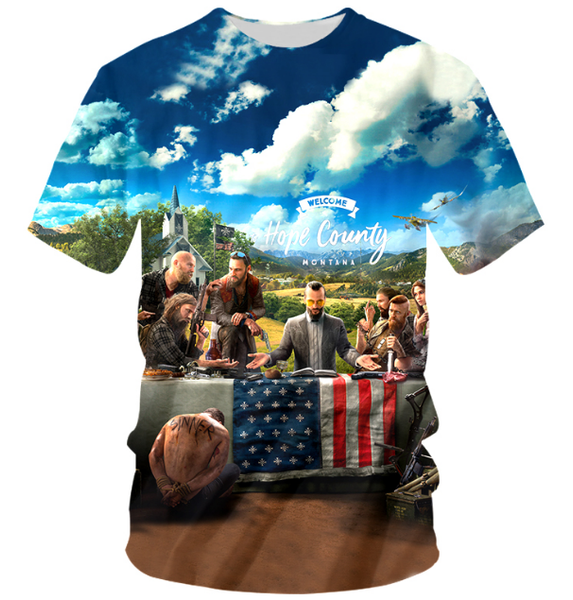 

Новые моды для мужчин / женщин игры Far Cry 5 летний стиль смешно унисекс 3D печати повседневная футболка S - - - 5XL AA683