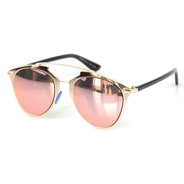 

wholesale-classic rose gold mirror sunglasses fashion reflected brand designer women or men uv400 real sun glasses female eyewear outdoor, White;black