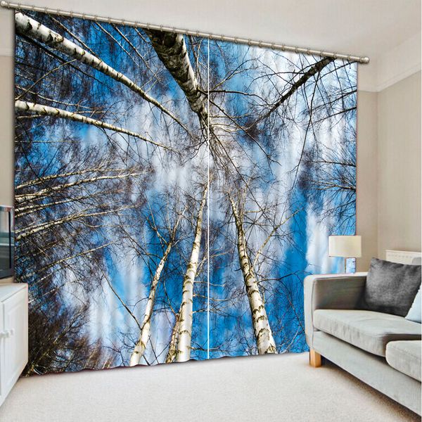 

p customize size blue forest custom curtain fashion decor home decoration for bedroom