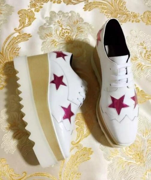 

new wholesale stella mccartney miami stars women shoes platform borque style black patent leather with black sole