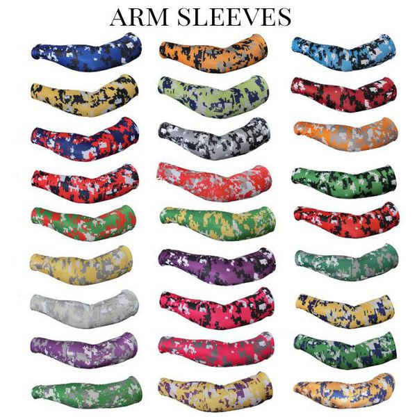 

2016 wholesale new sports baseball stitches camo arm sleeves baseball outdoor sport stretch camo compression arm sleeve, Black