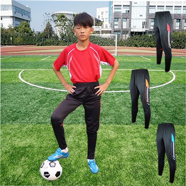 

new design children soccer pants sportwear athletic skinny sports football pants boy training leg track jog gym running pants, Black