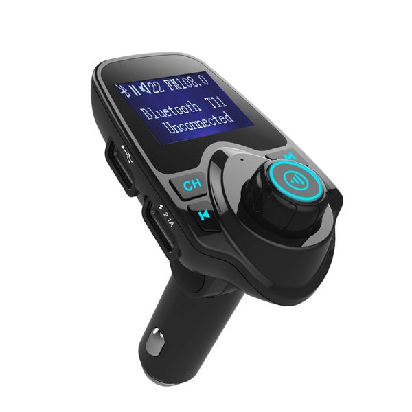 

wholesale-car t11 wireless bluetooth fm radio car kit hands calling adapter with dual usb charger for 7 plus samsung s7 c