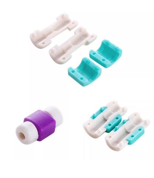 

For Apple ipod iphone USB Cable And Earphone Plastic& silicone Headphone Protector Protect Case Cord Cables Mix color
