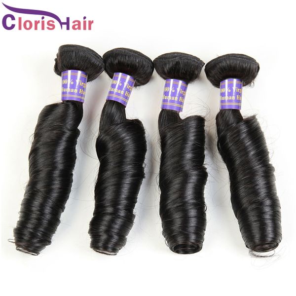 Neueste nigerianische Anuty Funmi Extensions Bouncy Curls Unverarbeitete Romance Spring Curly 3 Stück peruanische Jungfrau-Ei-Curl-Menschenhaar-Webart-Bündel