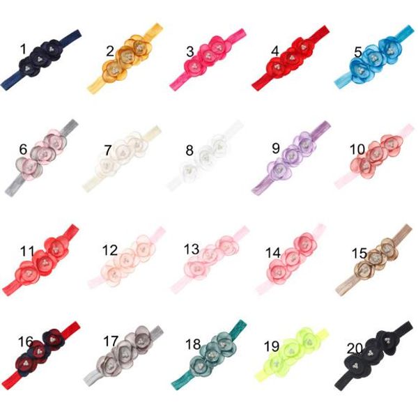 

new fashion children kids baby girls pearl diamond 3 flowers headband headwear hair band head piece accessories yh694, Slivery;white