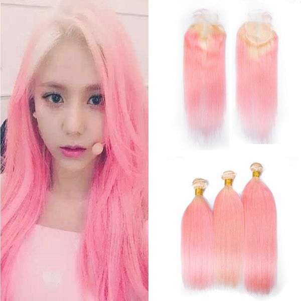 Ombre Hair Extensions With Bundles 2 Tone 613 Pink Blonde Dark