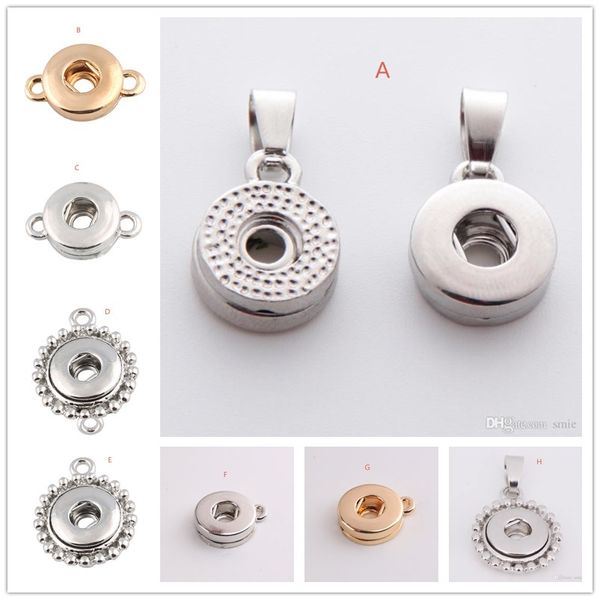 

8 style 12mm noosa ginger snap button alloy charms pendant for necklace and bracelets earrings diy snaps jewelry accessory interchangeable, Bronze;silver