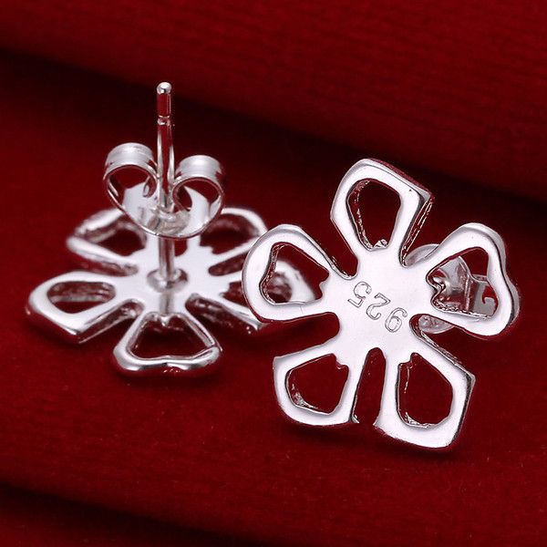 

gift kao sterling silver plate stud earring gsse053,women's 925 silver dangle chandelier earrings, Golden;silver