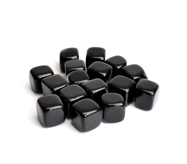 1/2 lb Bulk Natural Tumbled Black Obsidian Cubo intagliato Crystal Reiki Healing Pietre semipreziose con un sacchetto gratuito