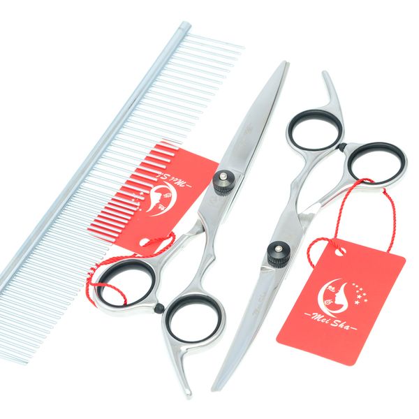 7.0inch Meisha JP440C Profissional Pet Grooming Scissors Set Supplies Dog Supplies Hot Straight Thinning Curvo Cispos 62HRC, HB0040
