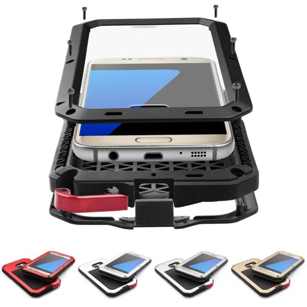 

For Samsung Galaxy S3 S4 S5 S6 S7 Edge Note 4 5 Shockproof Waterproof Power Aluminum Gorilla Glass Protect Phone Cover