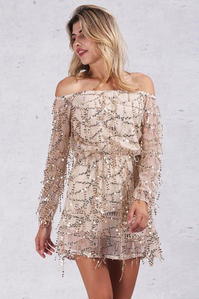 Acheter Sexy Off épaule Sequin Pompon Robe Dété Robe De Plage Courte Robe Femmes Backless Robe Vintage Robes De 353 Du Sofie990 Dhgatecom