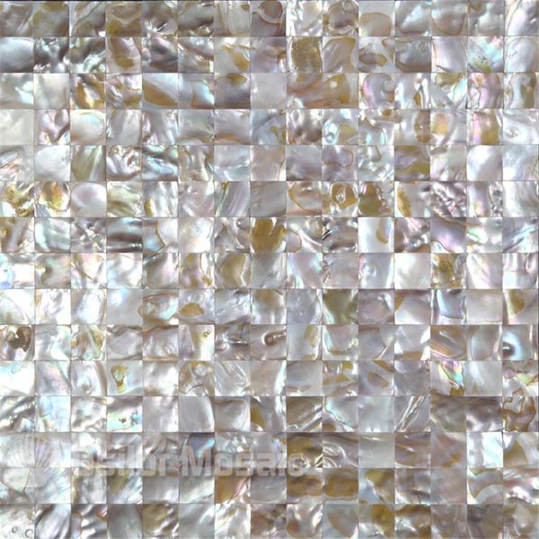 

natural iridescent color 100% natural chinese freshwater shell mother of pearl mosaic tile for interior house decoration square style