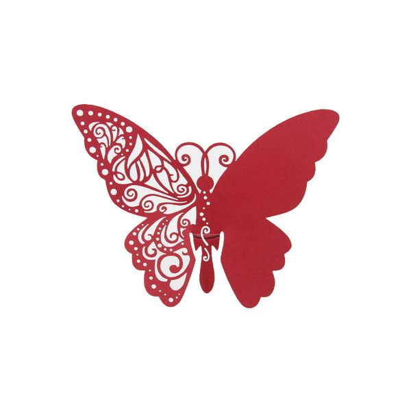 New Laser Cut Butterfly Paper Place Cards Wine Glasses Cup Paper