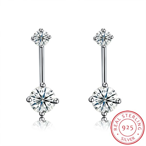 

новая мода изысканный серьги стерлингового серебра 925 красивые красивые популярные инкрустация романтика циркон ювелирные изделия бесплатна, Golden;silver