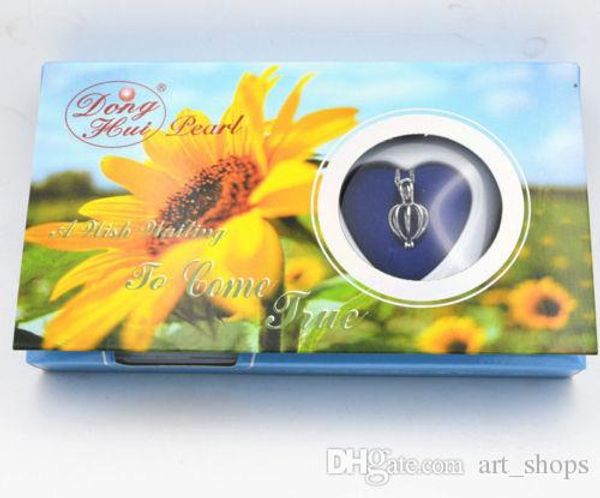 

f*gift love wish pearl kit heart cage 17" chain necklac sunflower, Silver