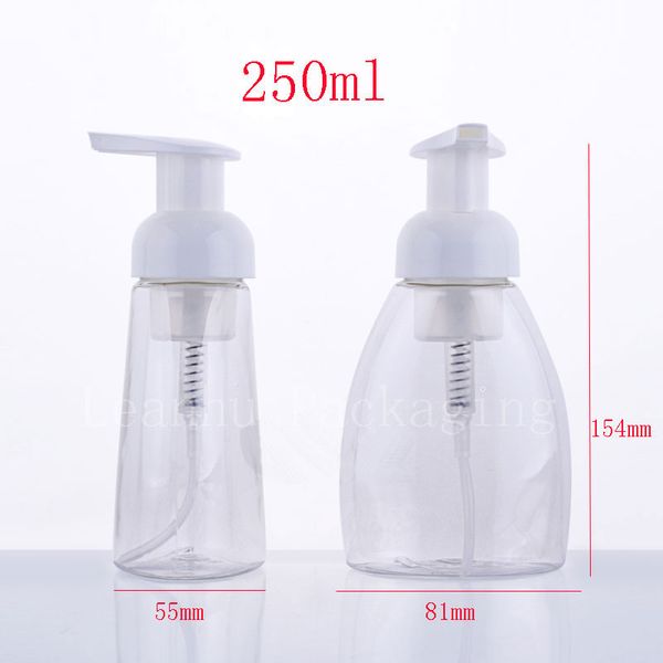 250 ml leere transparente Seifenspender-Pumpflaschen/Behälter-Schaumstoff-Kunststoffflasche, Make-up, Kosmetikverpackung, Reinigung, 10 Stück/Los