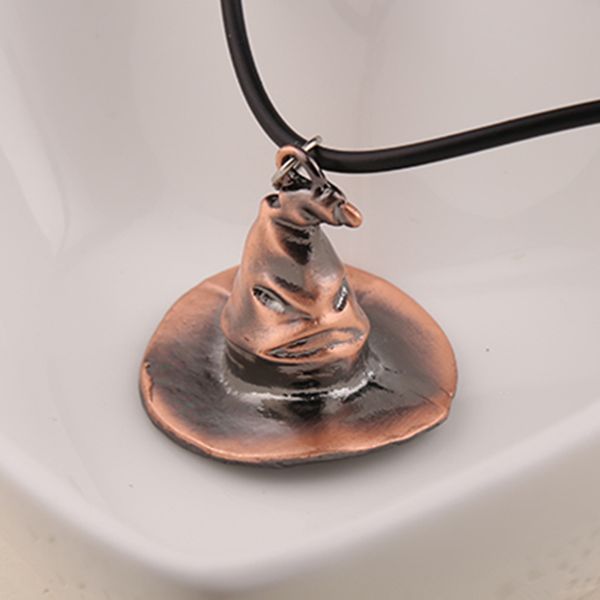 

wholesale-magic hat necklace vintage retro antique bronze hogwarts sorting hat pendant for men and women wholesale, Silver