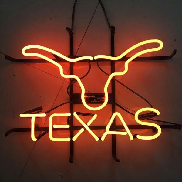 

17"x14" texas custom handcraft real glass tube neon light beer bar pub club display sign