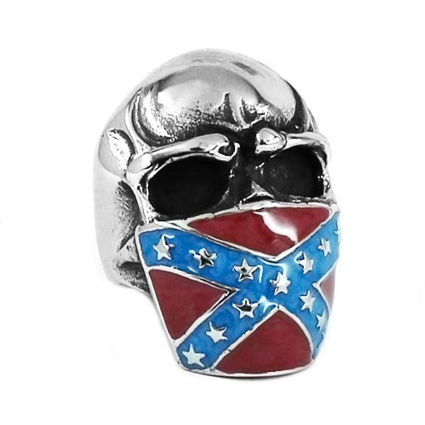 

Бесплатная доставка! Американский флаг Infidel Skull Ring из нержавеющей стали Ювелирные