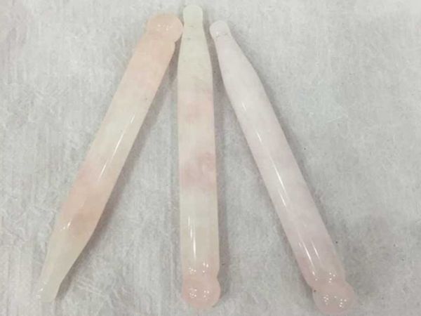 20 pz/lotto Polvere Naturale di cristallo di giada bacchetta per massaggio del corpo adesivo per massaggio viso guarigione relax strumento punto di agopuntura bastone