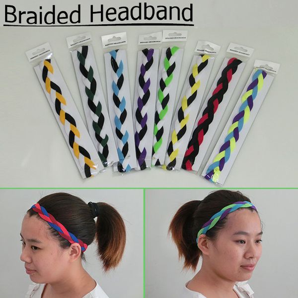 

2017 new arrival non slip grip women and men sports fashion braided mini headbands, Silver