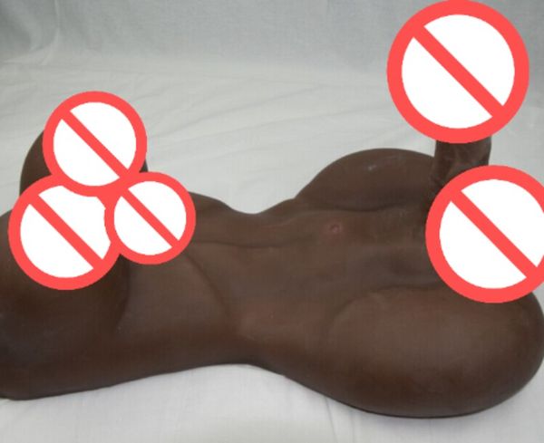 Bonecas sexuais de silicone sólido amor cor preta metade do tamanho do corpo com dongs pênis vibrador, peito copo 36D melhor qualidade