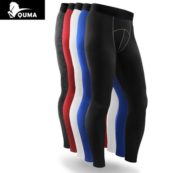 

brand quma new deasin winter wear men pro fitness leggings tight base layer stretch traning ankle pants quick dry tights man, Black
