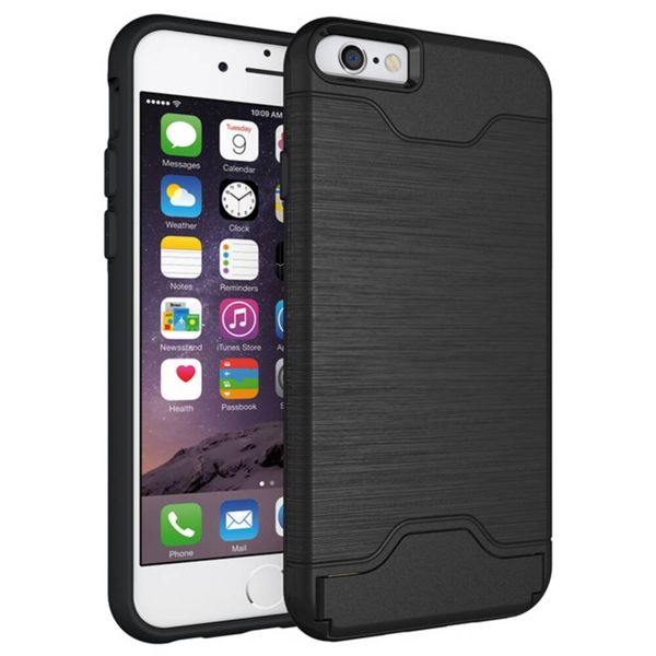 

For iPhone X 8 6 6S 7 Case Silicon Quality Plastic Back Cover Hybrid Armor Anti Knock Mobile Phone Cases for iPhone 7 Plus Bags Holder